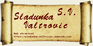 Sladunka Valtrović vizit kartica